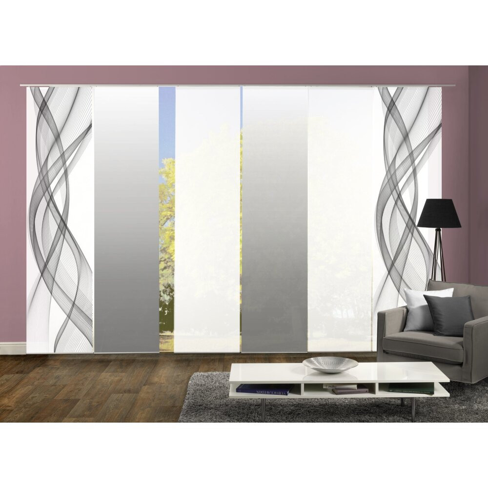 6Er-Set Schiebegardinen (096675-0703), Deko Blickdicht, Mariella, Höhe 245  Cm, Grau intended for Schiebegardinen Wohnzimmer 6Er Set Schiebegardinen (096675 0703), Deko Blickdicht, Mariella, Höhe 245  Cm, Grau Intended For Schiebegardinen Wohnzimmer