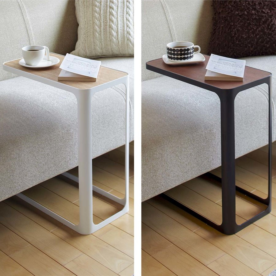 Beistelltisch Zum Unter Die Couch Schieben, C-Form, Nachttisch, Couchtisch,  Sofatisch Mit Holzplatte 24X52X45Cm "Frame" Yamazaki Home within Beistelltisch Couch Beistelltisch Zum Unter Die Couch Schieben, C Form, Nachttisch, Couchtisch,  Sofatisch Mit Holzplatte 24X52X45Cm "Frame" Yamazaki Home Within Beistelltisch Couch