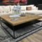 Couchtisch Eiche Massiv Stahlgestell 100X100Cm Höhe 40Cm Mit Ablage in Wohnzimmertisch Eiche Couchtisch Eiche Massiv Stahlgestell 100X100Cm Höhe 40Cm Mit Ablage In Wohnzimmertisch Eiche