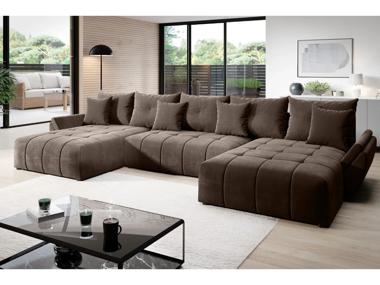 Ecksofa Mit Schlaffunktion Decor U - Grün Eckcouch U-Form | Graingold throughout Wohnlandschaft Mit Bettfunktion Ecksofa Mit Schlaffunktion Decor U - Grün Eckcouch U Form | Graingold Throughout Wohnlandschaft Mit Bettfunktion