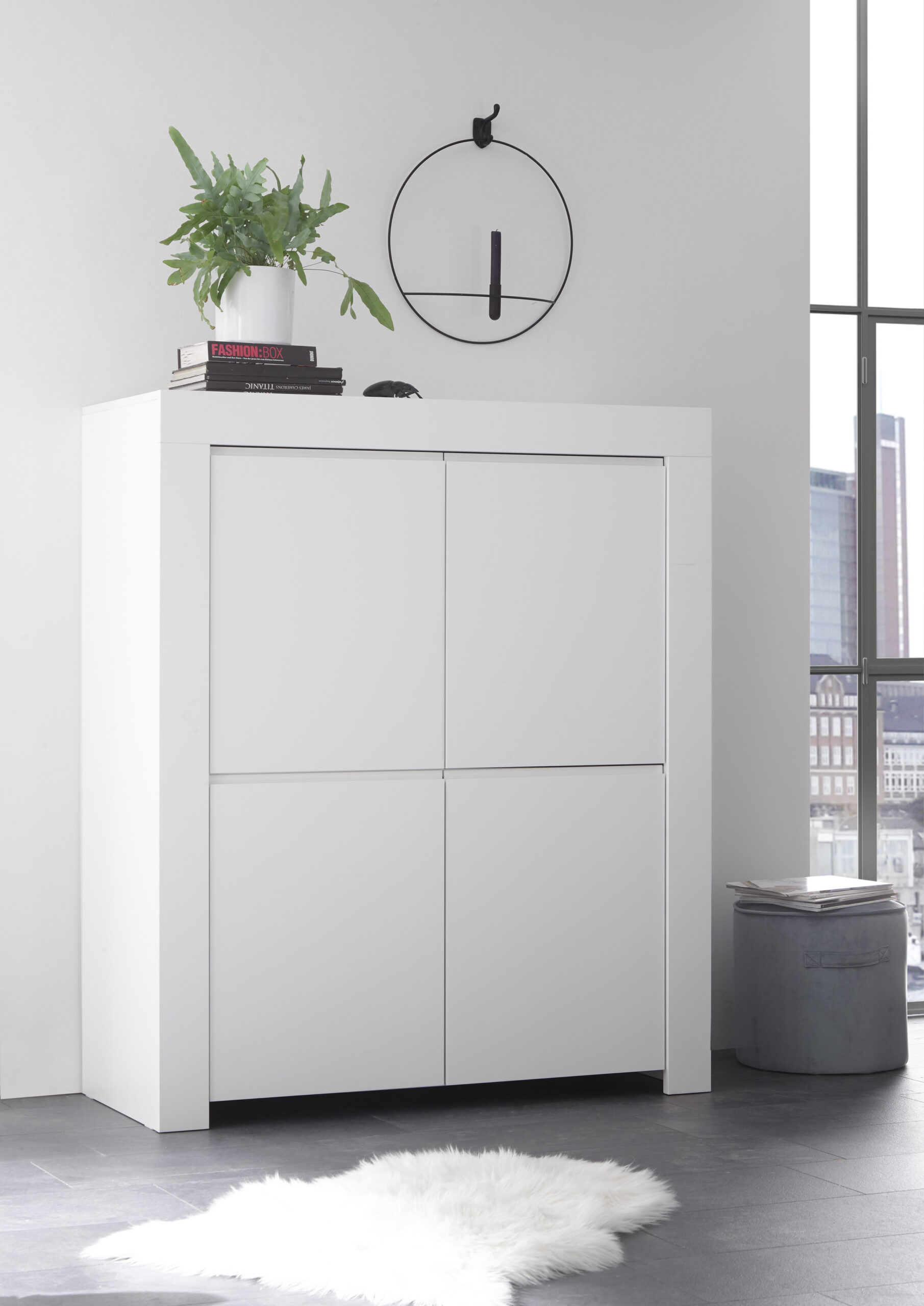 Esszimmer Set Fren In Weiss Highboard-201738-04-07/321793-10 throughout Highboards Weiß Esszimmer Set Fren In Weiss Highboard 201738 04 07/321793 10 Throughout Highboards Weiß