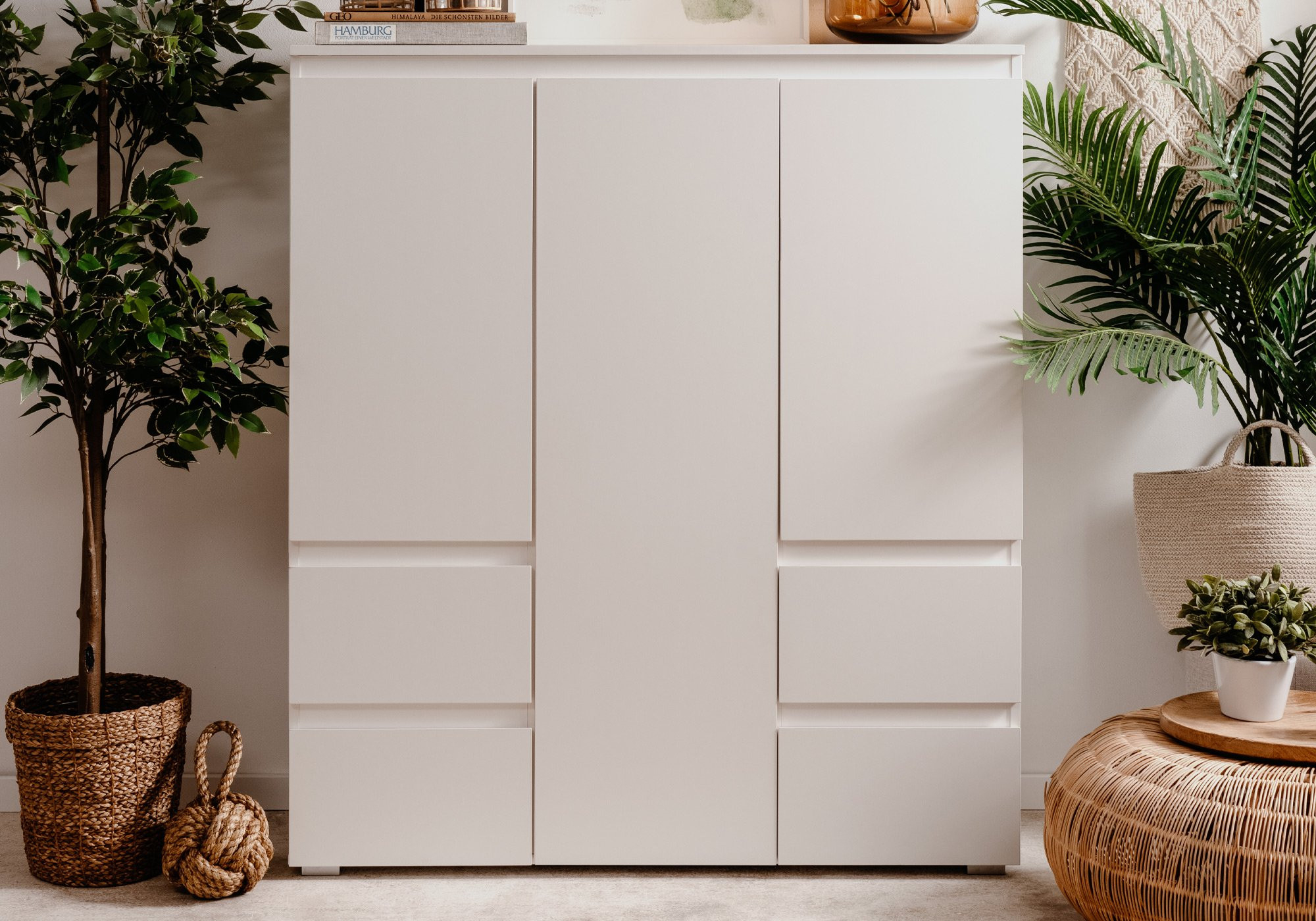 Highboard Mit 4 Schubladen - Weiß Matt 116 Cm - Image for Highboards Weiß Highboard Mit 4 Schubladen - Weiß Matt 116 Cm - Image for Highboards Weiß