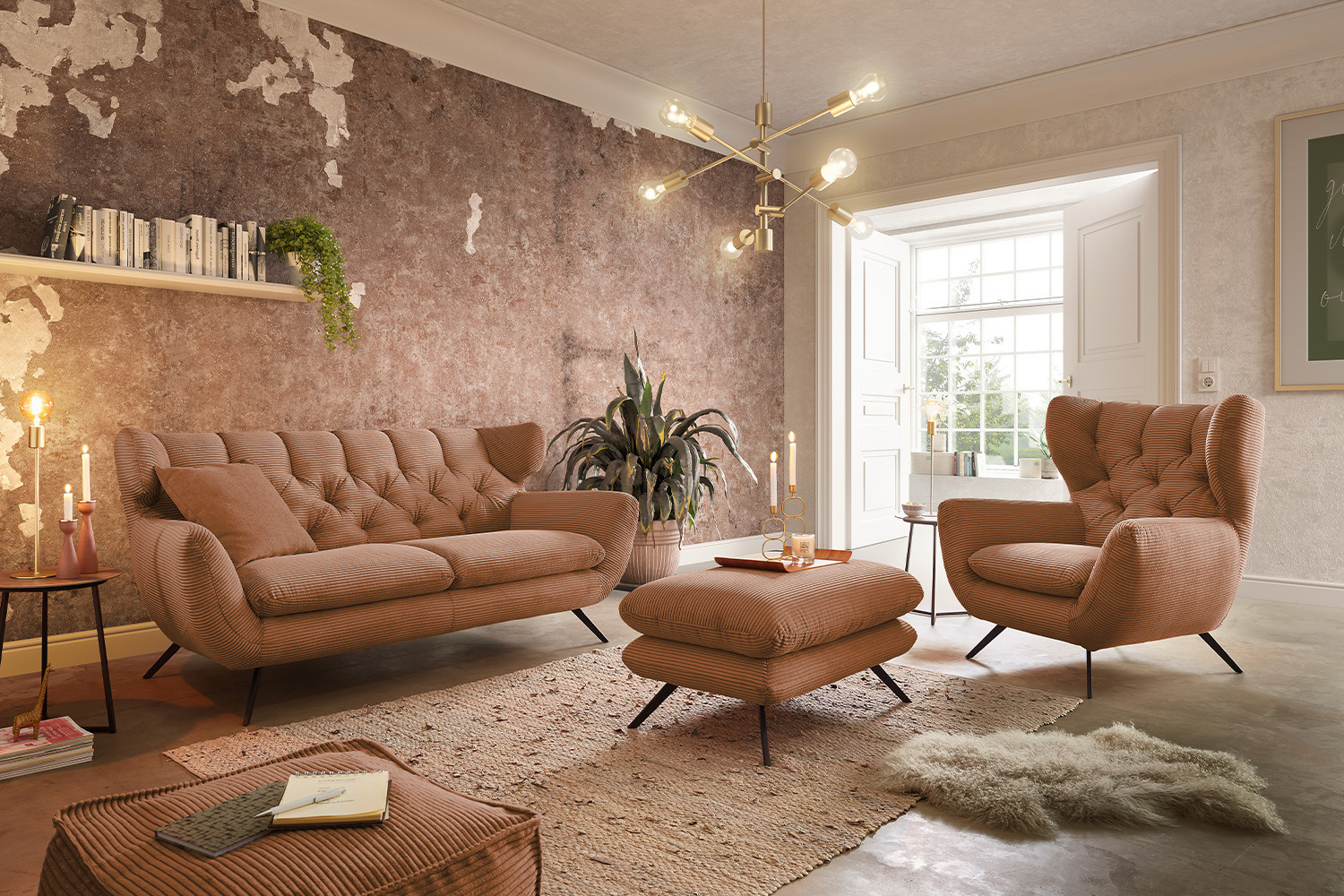 Kawola Sitzgruppe Charme 2-Sitzer Cord Rost | Möbel Style inside Wohnzimmer Sitzgruppe Kawola Sitzgruppe Charme 2 Sitzer Cord Rost | Möbel Style Inside Wohnzimmer Sitzgruppe