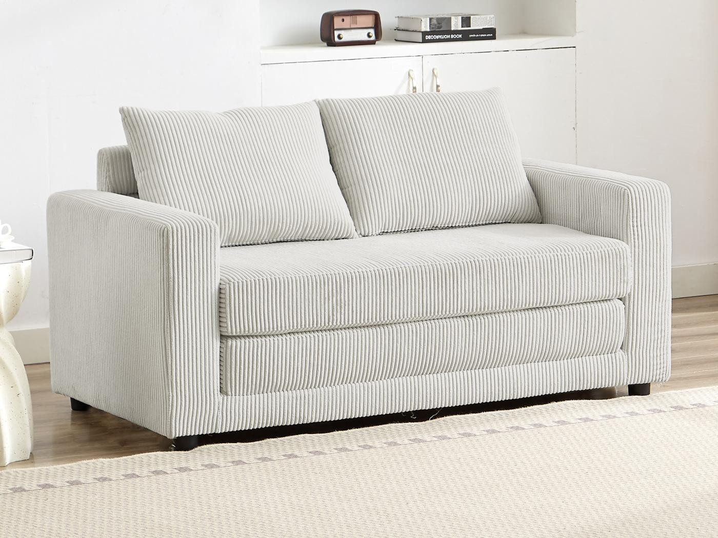 Sofa 2-Sitzer Mit Schlaffunktion - Cord - Beige - Mirto Günstig inside 2 Sitzer Sofa Mit Schlaffunktion Sofa 2 Sitzer Mit Schlaffunktion - Cord - Beige - Mirto Günstig Inside 2 Sitzer Sofa Mit Schlaffunktion