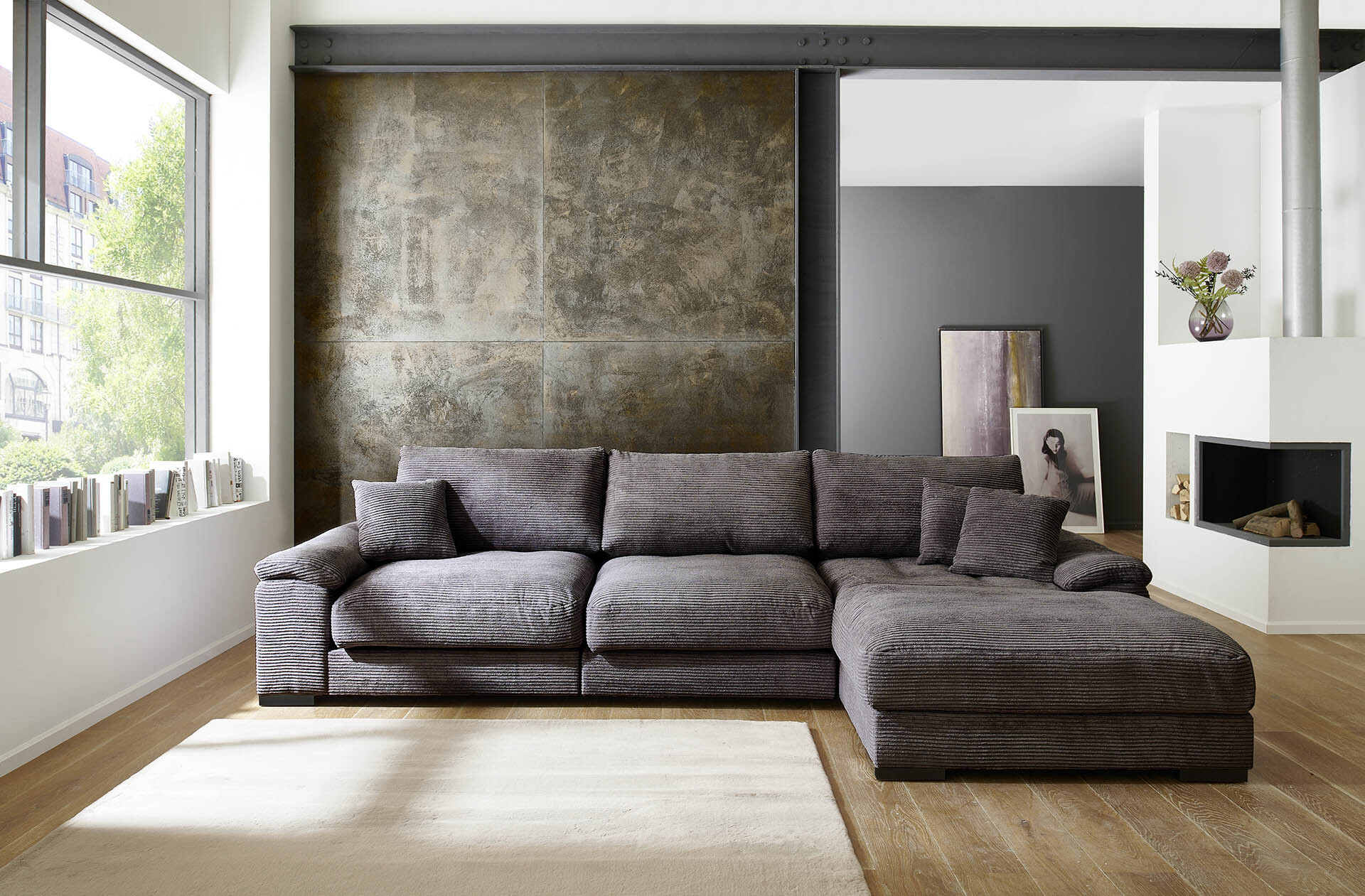 Wohnlandschaft Ecksofa Cord Grau 323 X 177 Cm Angel in Graue Wohnlandschaft Wohnlandschaft Ecksofa Cord Grau 323 X 177 Cm Angel In Graue Wohnlandschaft