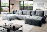 Wohnlandschaft Mit Schlaffunktion Und Bettkasten Decor U Hellgrau with regard to Graue Wohnlandschaft