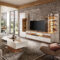 Wohnwand 4-Teilig Eiche Weiß Mit Beleuchtung Modern Fallon inside Wohnwand Weiß Mit Holz Wohnwand 4 Teilig Eiche Weiß Mit Beleuchtung Modern Fallon Inside Wohnwand Weiß Mit Holz